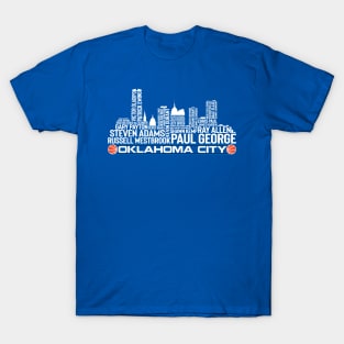 Oklahoma City Basketball Team All Time Legends, Detroit City Skyline T-Shirt